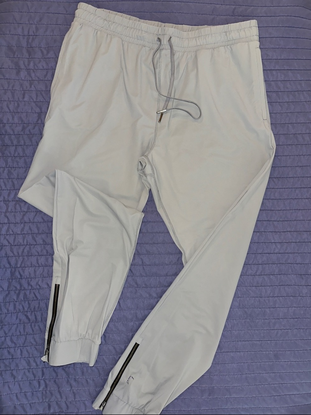 ZYIA Light Gray Women's Jogger Track Pants with Ankle Zips